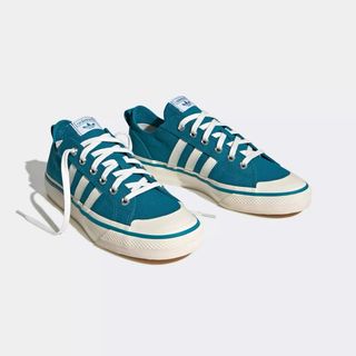 Adidas Nizza RF 74  Azul Verde Azulado Lona Nylon.
