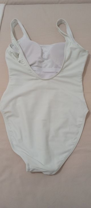 Bañador flamenco blanco