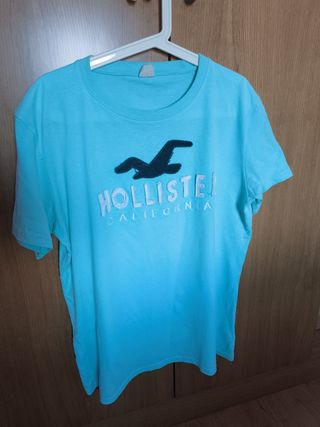 Camiseta Hollister L turquesa