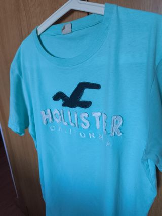 Camiseta Hollister L turquesa