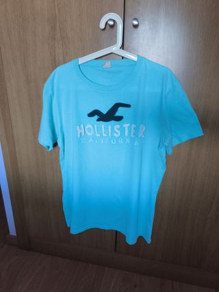 Camiseta Hollister L turquesa