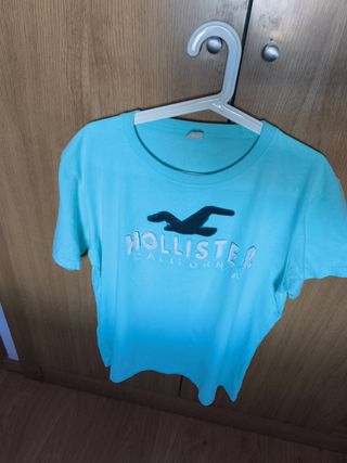 Camiseta Hollister L turquesa