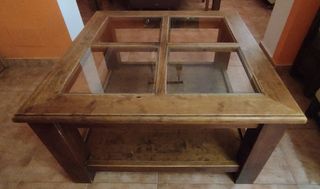 Mesa de café y mesa esquinera en madera maciza