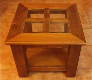 Mesa de café y mesa esquinera en madera maciza