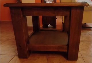 Mesa de café y mesa esquinera en madera maciza