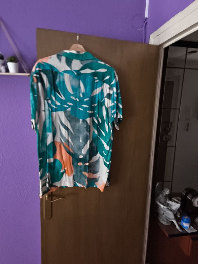 Camisa hawaiana verde-naranja