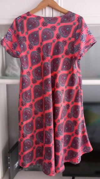 Vestido estampado - Rojo y Rosa