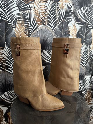 Stivali beige con risvolto 38 39 40 41