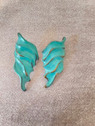 Pendientes vintage hoja turquesa