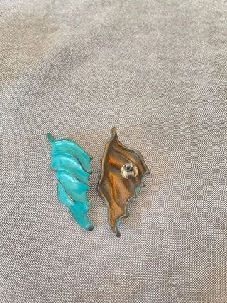 Pendientes vintage hoja turquesa