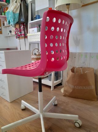 Silla escritorio rosa giratoria