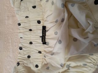 Vestido lunares beige-negro