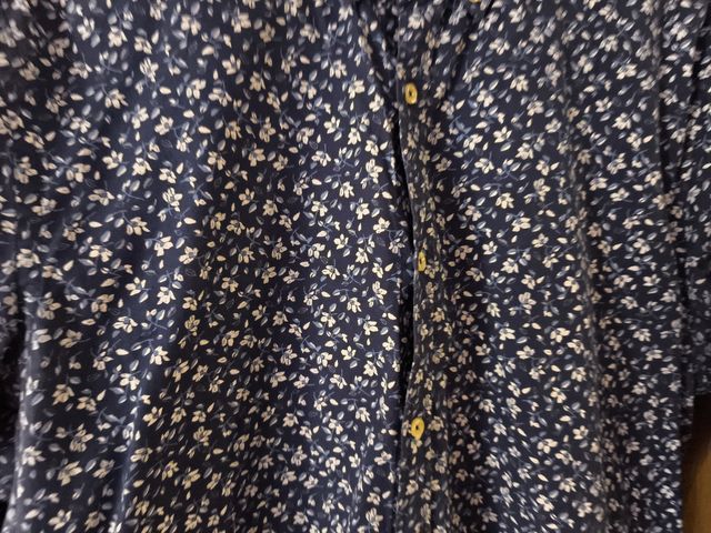 Camisa azul estampada