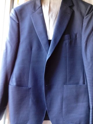 Americana azul 5XL - 100% lana