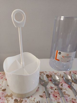 Posate Tavola 12 pz Acciaio/Bianco