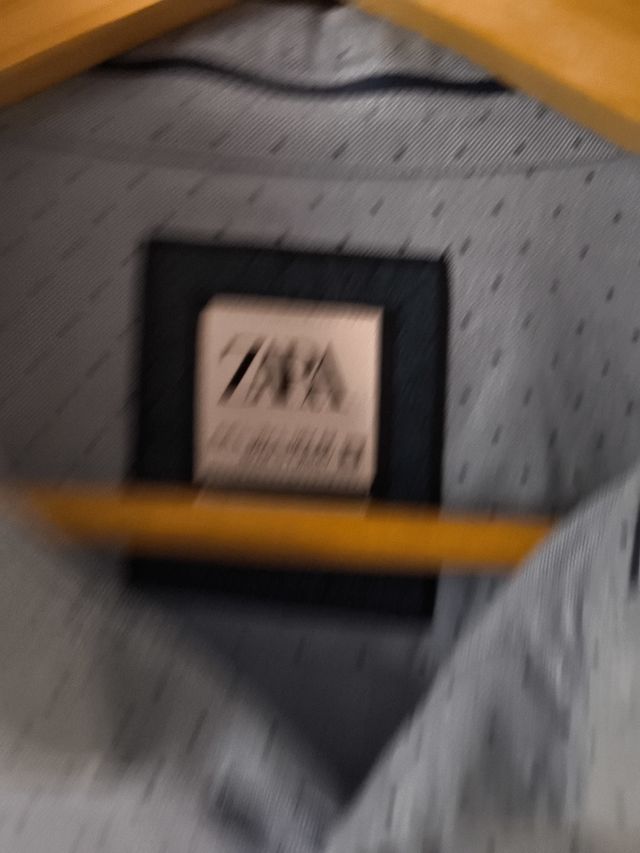 Camisa Zara azul lunares - Talla L