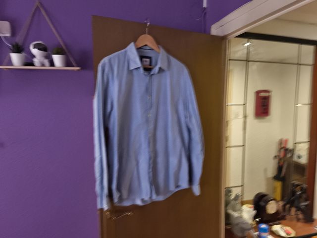 Camisa Zara azul lunares - Talla L