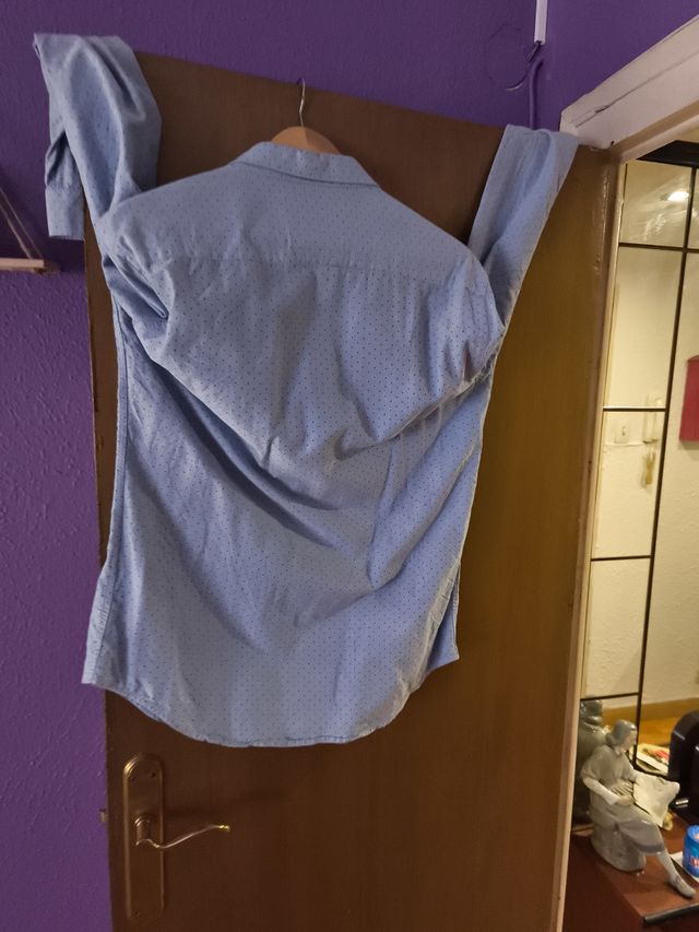 Camisa Zara azul lunares - Talla L