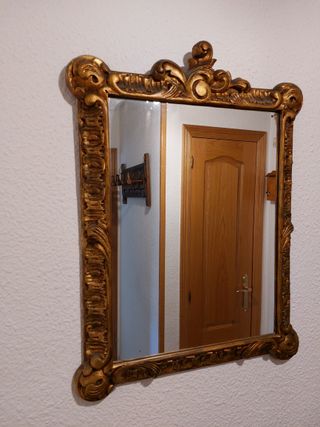 Espejo antiguo madera dorado