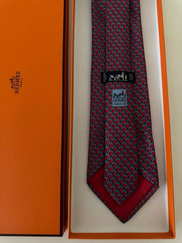 Corbata Hermès | Azul y Roja