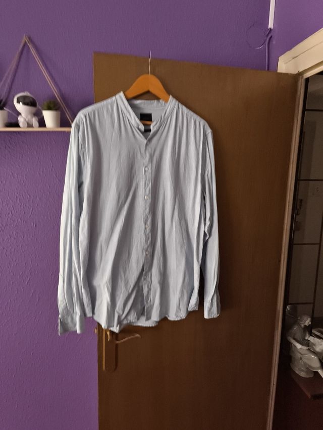 Camisa azul manga larga