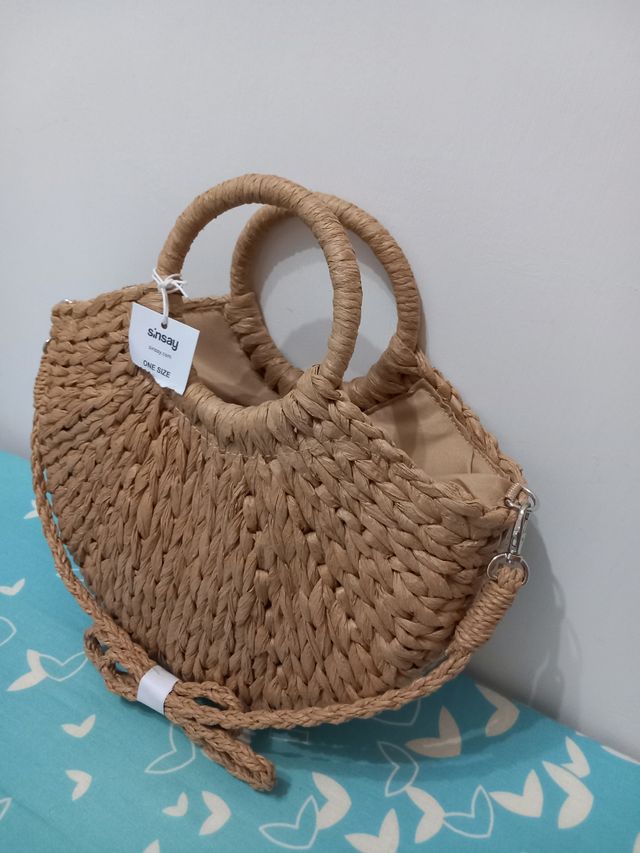 Borsa spiaggia Sinsay beige intrecciata