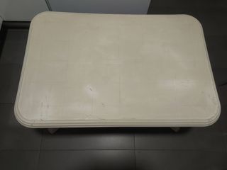 Mesa terraza plástico beige