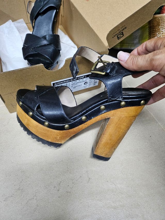 Zapatos tacón aguja y cuña talla 36