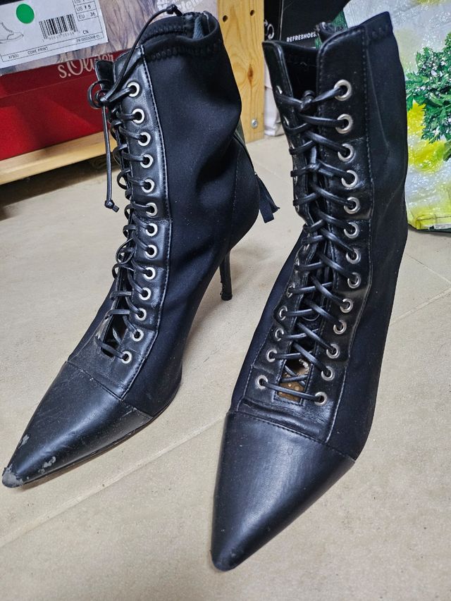 Zapatos tacón aguja y cuña talla 36