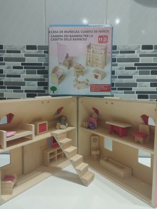 Casita muñecas madera+miniaturas