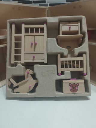 Casita muñecas madera+miniaturas