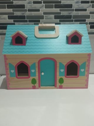 Casita muñecas madera+miniaturas