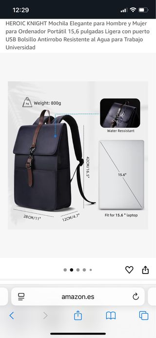 Mochila azul para portátil