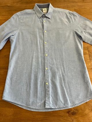 Camisa Zara Hombre Azul - M