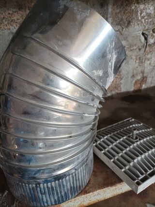 Embellecedor chimenea fundicion negro y tubos inox