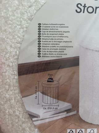 Puff almacenaje plegable blanco