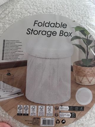 Puff almacenaje plegable blanco
