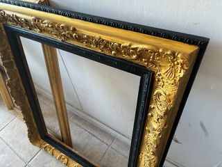 Lote de 3 Marcos dorados, plata y negro - Madera