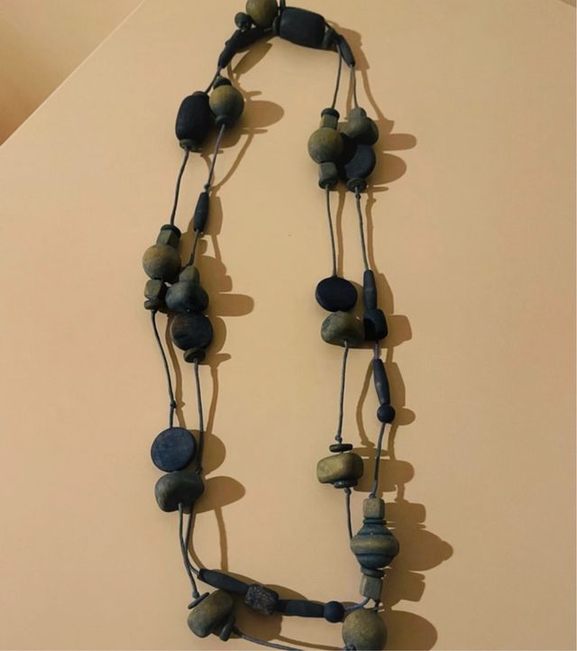 4 Colares de contas de madeira