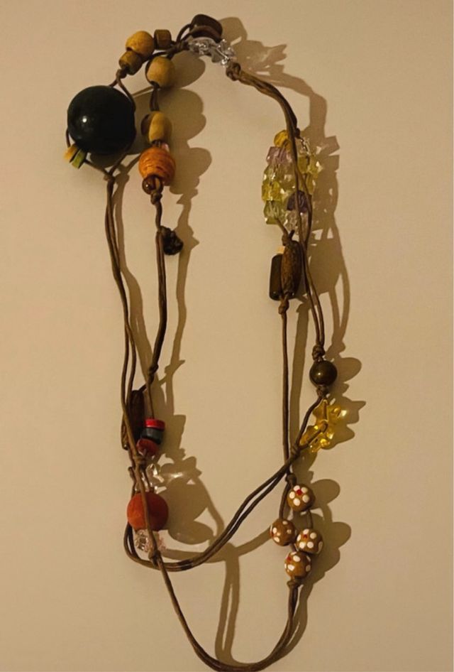 4 Colares de contas de madeira