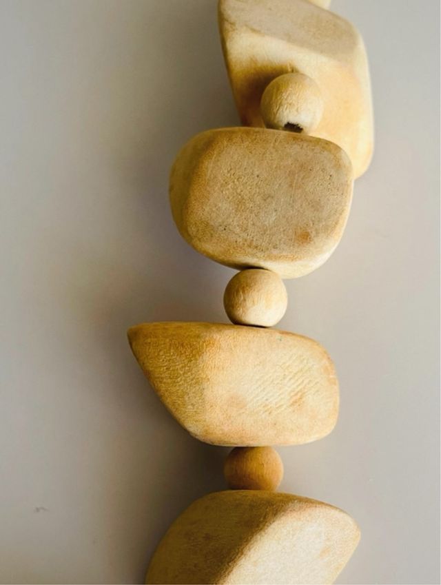 4 Colares de contas de madeira