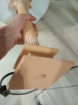 Lampara mesita noche rosa - beige