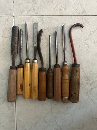 Gubias madera antiguas (10 uds)