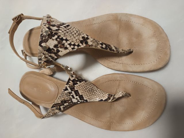 Sandalias Zara animal print serpiente