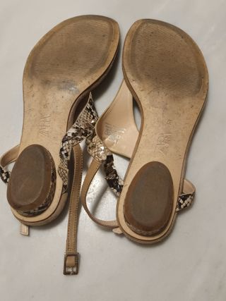 Sandalias Zara animal print serpiente