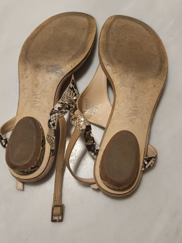 Sandalias Zara animal print serpiente