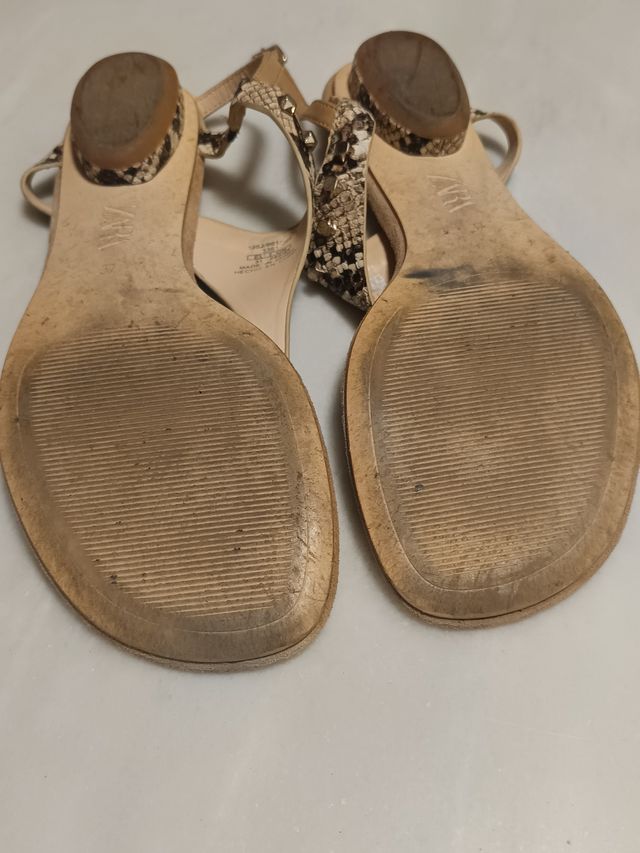 Sandalias Zara animal print serpiente