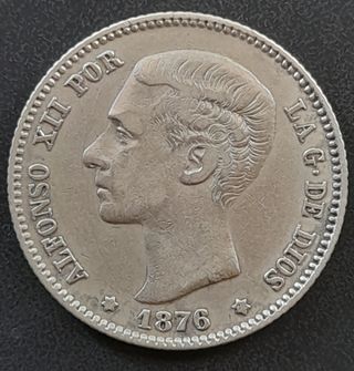 1 Peseta 1876 (18-76) DE M ¡Plata!