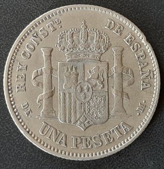 1 Peseta 1876 (18-76) DE M ¡Plata!