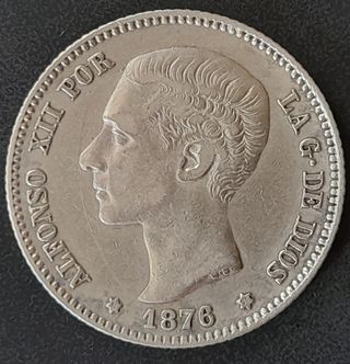 1 Peseta 1876 (18-76) DE M ¡Plata!